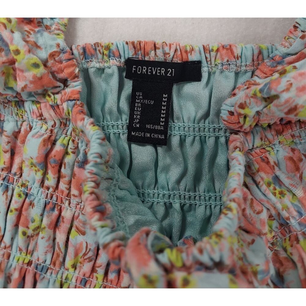 Milkmaid Cottagecore Peasant Dress Puff Sleeve Med Prairie Romantic Forever 21 - Picture 8 of 9